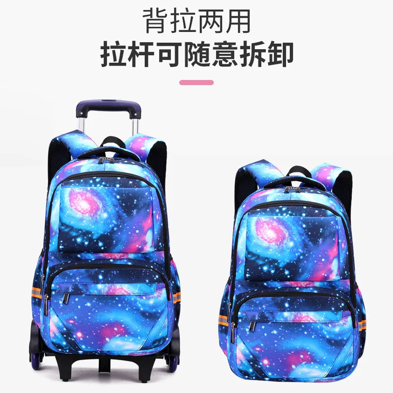 Kids Student Wheeled Backpack School Bags with wheels Rolling Backpack for boy Trolley Book Bag Travel Trolley backpack Luggage