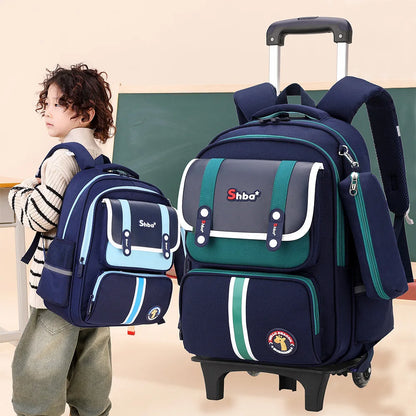 Kids Student Wheeled Backpack School Bags with wheels Rolling Backpack for boy Trolley Book Bag Travel Trolley backpack Luggage