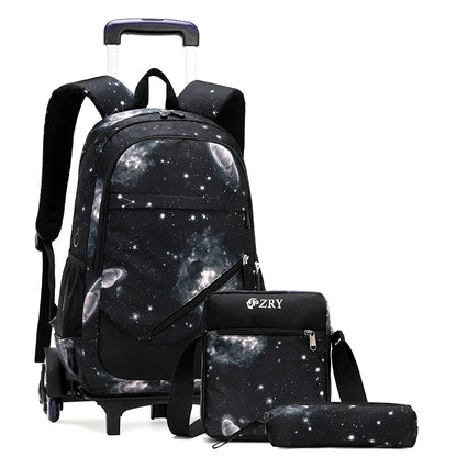 Kids Student Wheeled Backpack School Bags with wheels Rolling Backpack for boy Trolley Book Bag Travel Trolley backpack Luggage