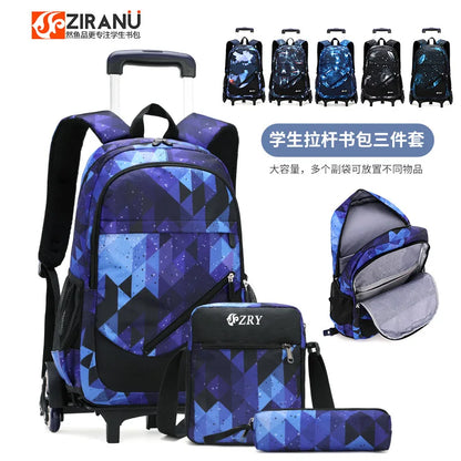 Kids Student Wheeled Backpack School Bags with wheels Rolling Backpack for boy Trolley Book Bag Travel Trolley backpack Luggage