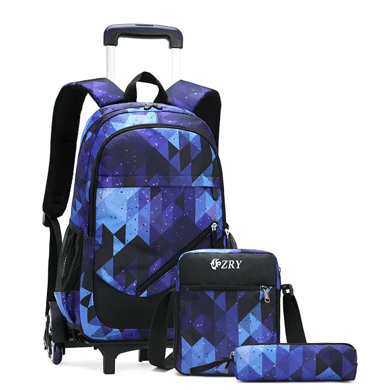 Kids Student Wheeled Backpack School Bags with wheels Rolling Backpack for boy Trolley Book Bag Travel Trolley backpack Luggage