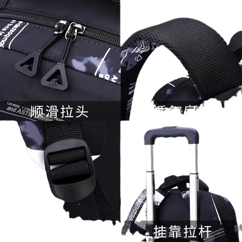 Kids Student Wheeled Backpack School Bags with wheels Rolling Backpack for boy Trolley Book Bag Travel Trolley backpack Luggage