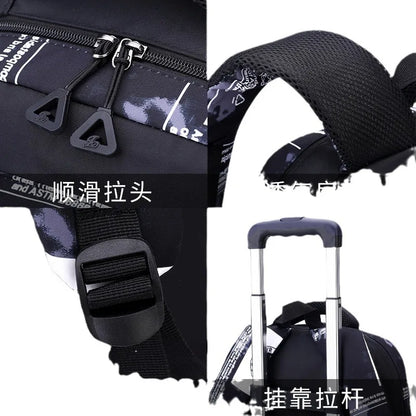 Kids Student Wheeled Backpack School Bags with wheels Rolling Backpack for boy Trolley Book Bag Travel Trolley backpack Luggage