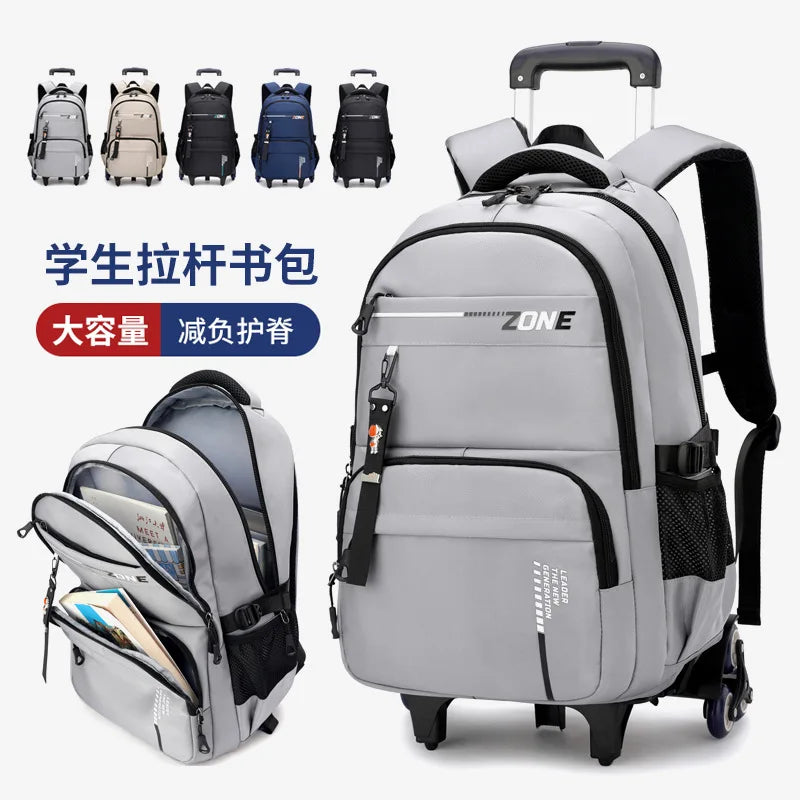 Kids Student Wheeled Backpack School Bags with wheels Rolling Backpack for boy Trolley Book Bag Travel Trolley backpack Luggage