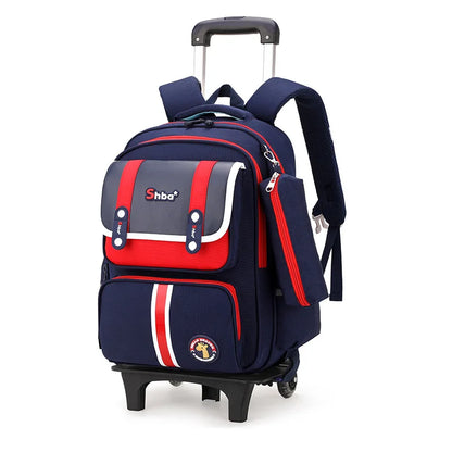 Kids Student Wheeled Backpack School Bags with wheels Rolling Backpack for boy Trolley Book Bag Travel Trolley backpack Luggage