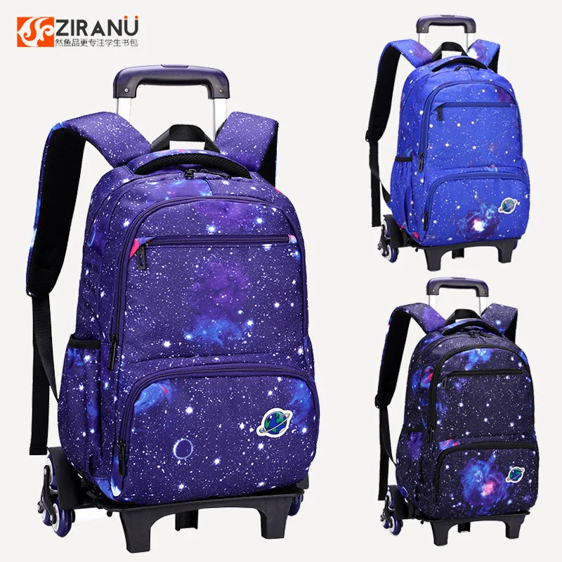 Kids Student Wheeled Backpack School Bags with wheels Rolling Backpack for boy Trolley Book Bag Travel Trolley backpack Luggage