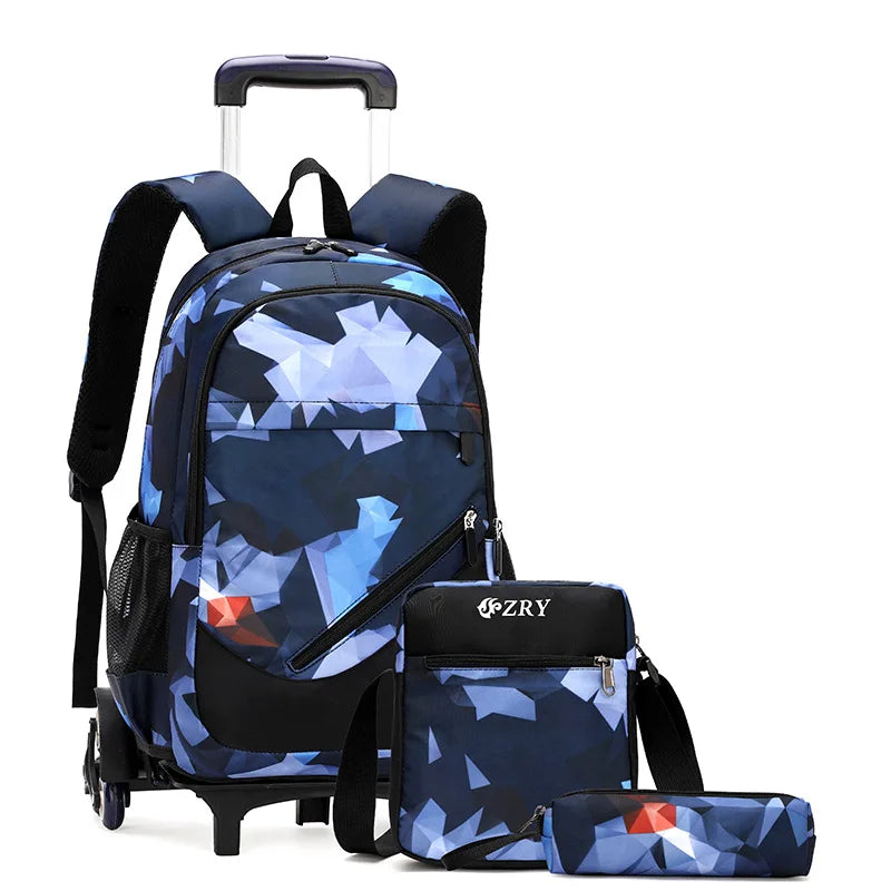 Kids Student Wheeled Backpack School Bags with wheels Rolling Backpack for boy Trolley Book Bag Travel Trolley backpack Luggage