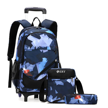 Kids Student Wheeled Backpack School Bags with wheels Rolling Backpack for boy Trolley Book Bag Travel Trolley backpack Luggage