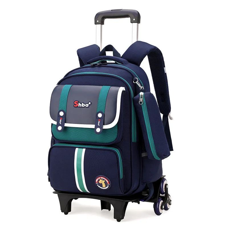 Kids Student Wheeled Backpack School Bags with wheels Rolling Backpack for boy Trolley Book Bag Travel Trolley backpack Luggage