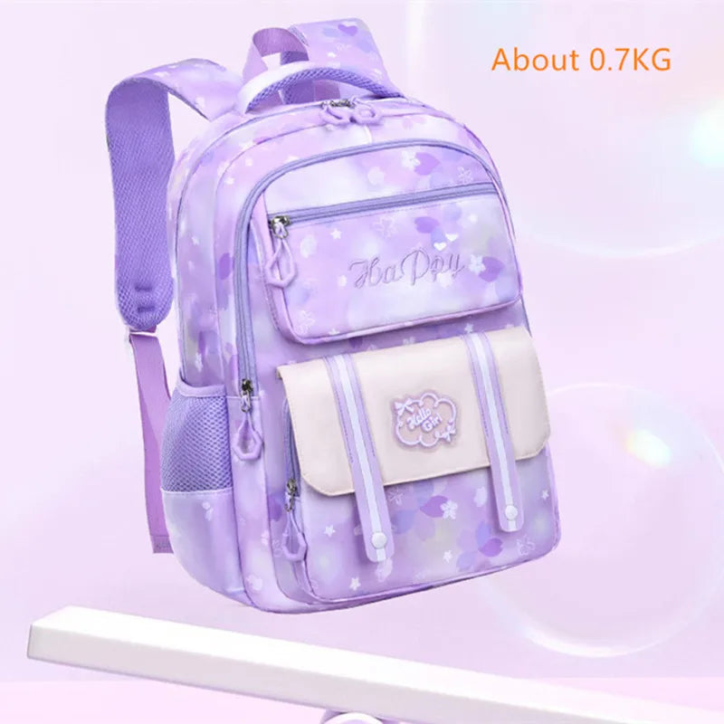 Kids school bags for girls cute purple backpack waterproof primary school backpack large capacity bookbag Elementary school bag