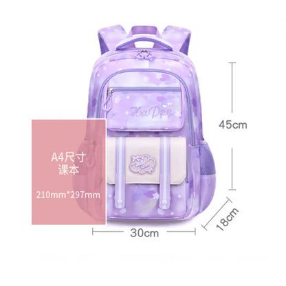 Kids school bags for girls cute purple backpack waterproof primary school backpack large capacity bookbag Elementary school bag