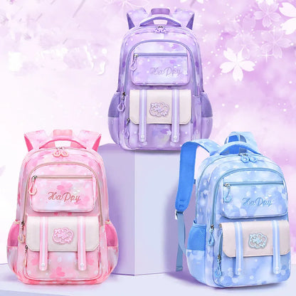 Kids school bags for girls cute purple backpack waterproof primary school backpack large capacity bookbag Elementary school bag
