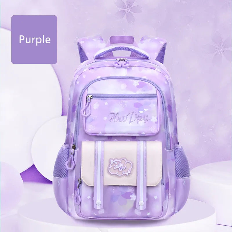 Kids school bags for girls cute purple backpack waterproof primary school backpack large capacity bookbag Elementary school bag