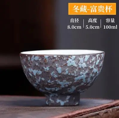 Kiln Change Ceramic Tea Cup, Retro Kungfu Tea Cup, Four Seasons Cup, Master Cup, Household Kungfu Tea Set, Single Cup