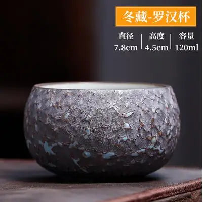 Kiln Change Ceramic Tea Cup, Retro Kungfu Tea Cup, Four Seasons Cup, Master Cup, Household Kungfu Tea Set, Single Cup