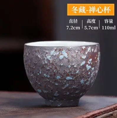 Kiln Change Ceramic Tea Cup, Retro Kungfu Tea Cup, Four Seasons Cup, Master Cup, Household Kungfu Tea Set, Single Cup