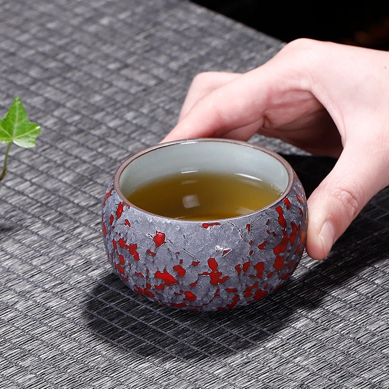 Kiln Change Ceramic Tea Cup, Retro Kungfu Tea Cup, Four Seasons Cup, Master Cup, Household Kungfu Tea Set, Single Cup