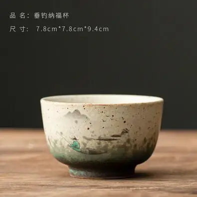 Kiln Change Tea Cup, Ceramic Crane Tea Cup, Kungfu Tea Set, Large Retro Tea Lamp, Master Cup, Single Cup Gift Box