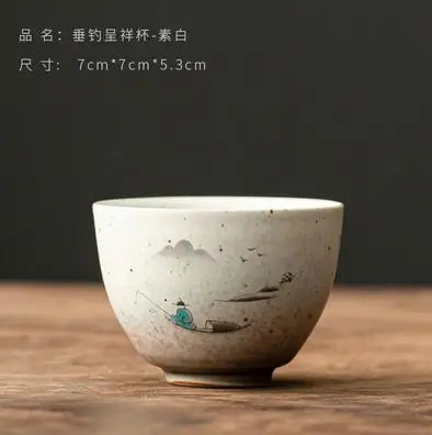 Kiln Change Tea Cup, Ceramic Crane Tea Cup, Kungfu Tea Set, Large Retro Tea Lamp, Master Cup, Single Cup Gift Box