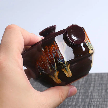 Kiln Change Travel Tea Set, Portable Teapot, 1 Pot2 Cups, Outdoor Car Teapot, Quick Guest Cup,  Teaware Porcelain