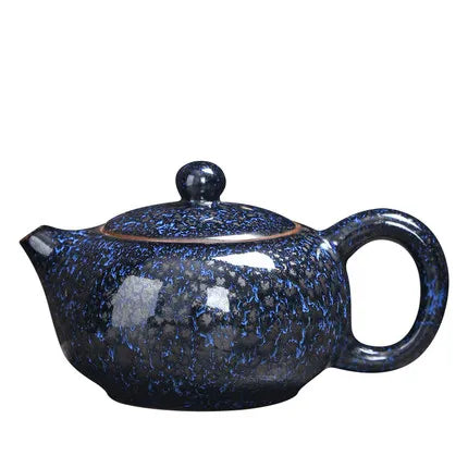 Kiln Change Xi Shi Teapot Home Single Pot Ceramic Trumpet Tianmu Glaze Teapot Kung Fu Tea Ceremony Black Tea Jin Jun Mei Teaware