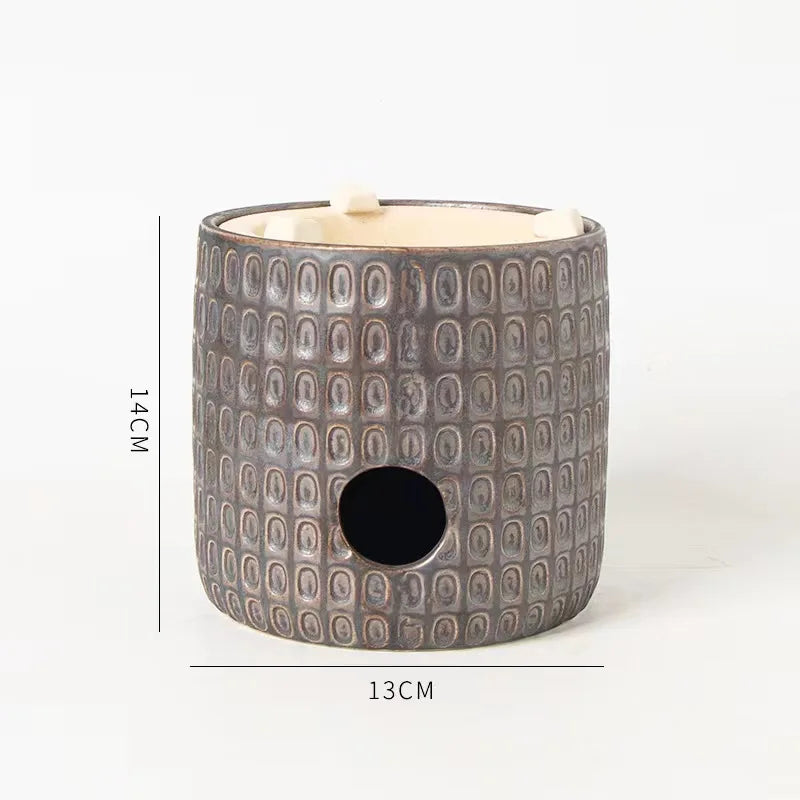 Kiln Transformation Retro Tea Warming Stove High Temperature Resistant Ceramic Teapot Set Side Handle Charcoal Stove Pot Teaware