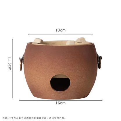 Kiln Transformation Retro Tea Warming Stove High Temperature Resistant Ceramic Teapot Set Side Handle Charcoal Stove Pot Teaware