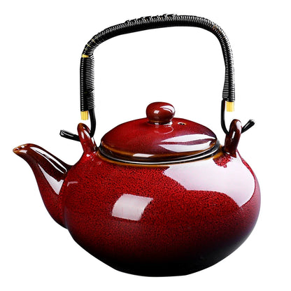 Kiln Transmission Ceramic Teapot, Household Simple Office, Lifting Beam, Single Pot, High Temperature Resistant Filter Screen