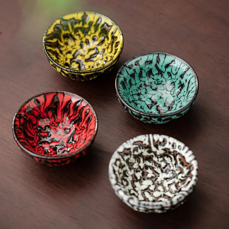 Kiln-turned Mythical Beast Tea Cup Dragon Tiger Master Cup Ceramic Tea Cup Jianzhan Chinese Tea Cup Kung Fu Tea Set Teacup