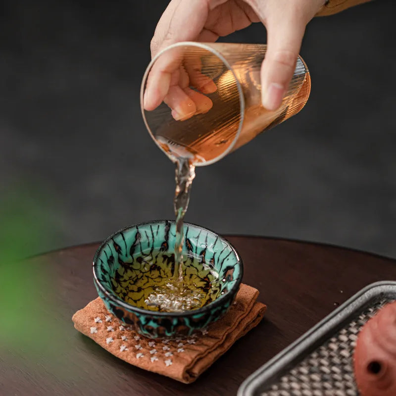 Kiln-turned Mythical Beast Tea Cup Dragon Tiger Master Cup Ceramic Tea Cup Jianzhan Chinese Tea Cup Kung Fu Tea Set Teacup