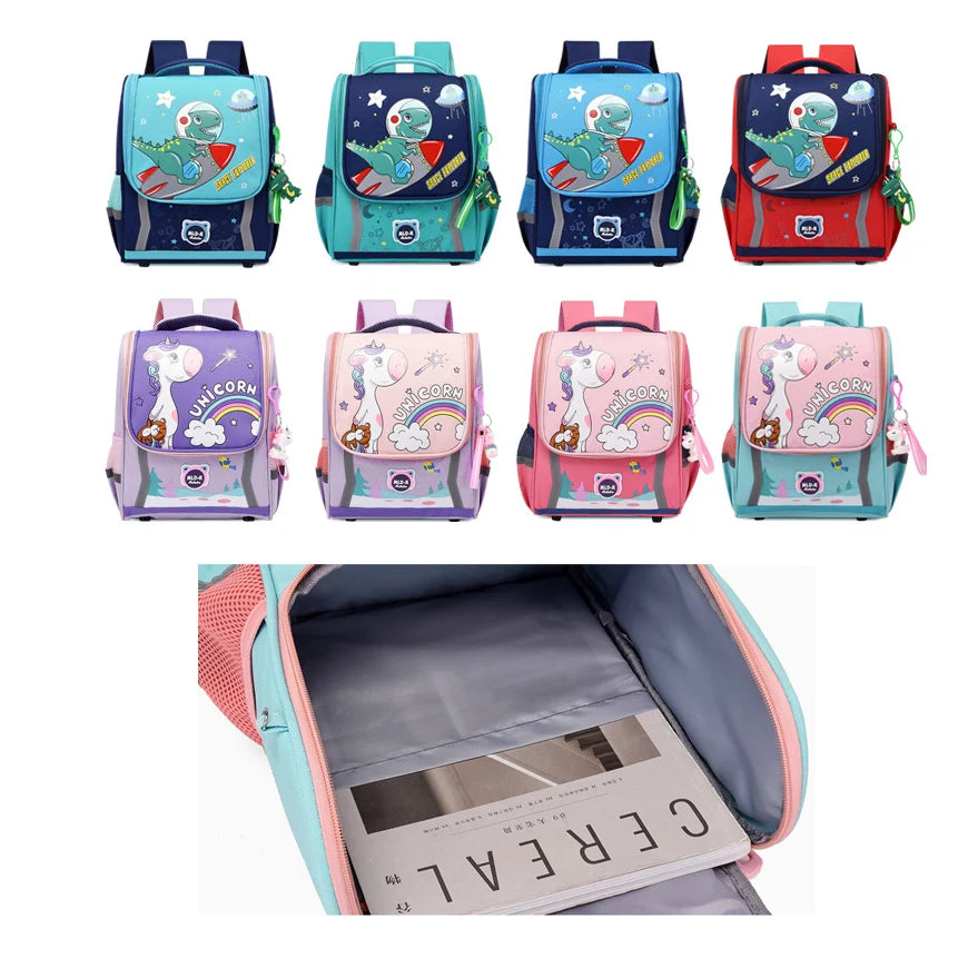 Kindergarten Boys School Bags Cute Cartoon Dinosaur Backpacks Girls 3-6 Years Old Fashion Large Capacity 1-3 Grade Light Weight