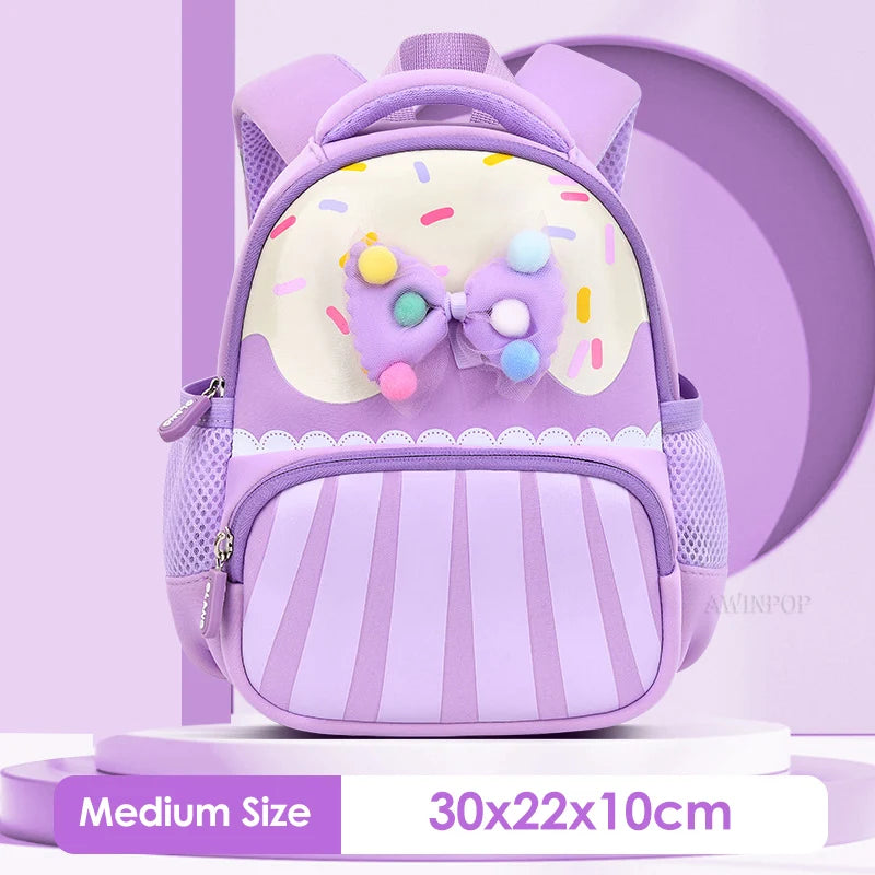 Kindergarten Children School Bags for Kids Cartoon Cute Candies Bowknot School Backpack Girls Kawaii Backpack Mochilas Escolares