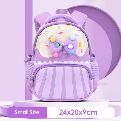 Kindergarten Children School Bags for Kids Cartoon Cute Candies Bowknot School Backpack Girls Kawaii Backpack Mochilas Escolares