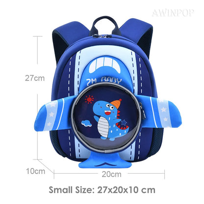 Kindergarten Girls School Bags 3D Cartoon Plane Cute Unicorn Kids Backpacks Boys Fashion Bookbag Kawaii Toddler Mochilas Para