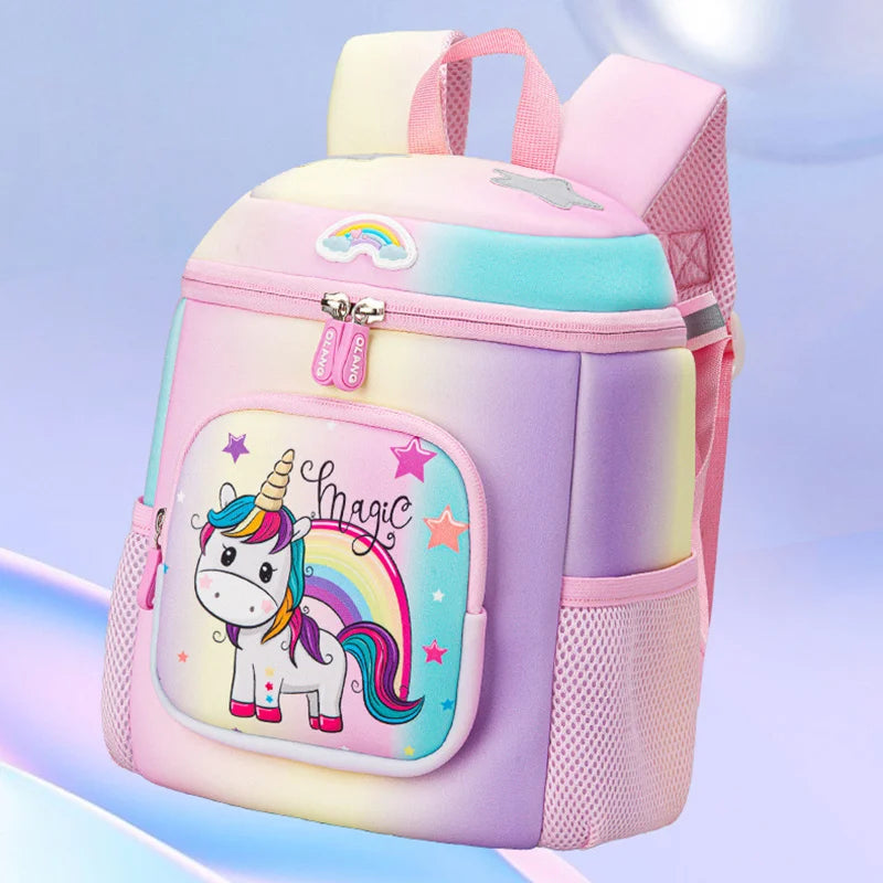 Kindergarten Girls School Bags Rainbow Horse Design Children's Schoolbag Primary School Backpack For Student Unicorn Travel Bags