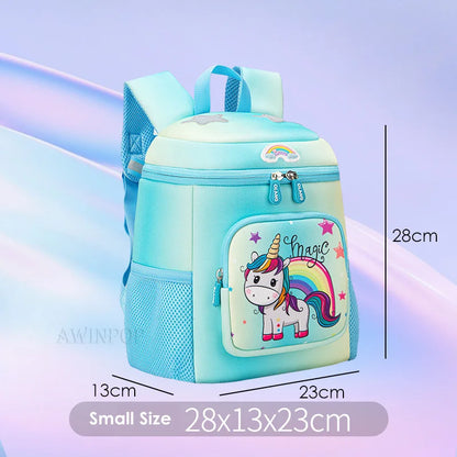 Kindergarten Girls School Bags Rainbow Horse Design Children's Schoolbag Primary School Backpack For Student Unicorn Travel Bags