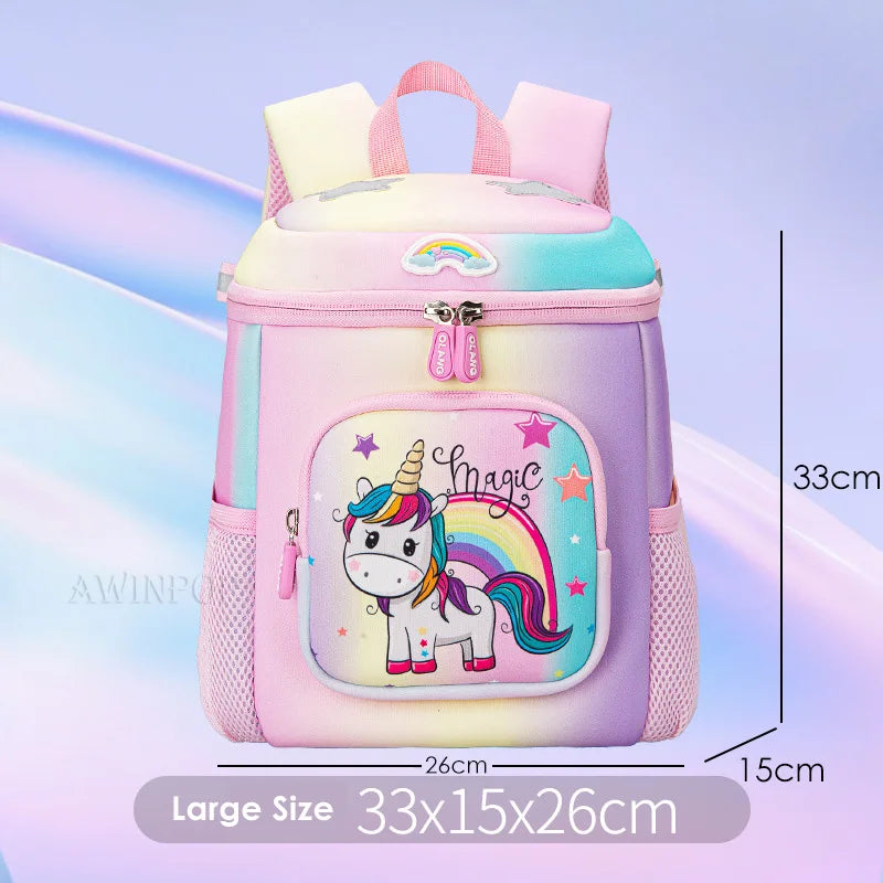 Kindergarten Girls School Bags Rainbow Horse Design Children's Schoolbag Primary School Backpack For Student Unicorn Travel Bags