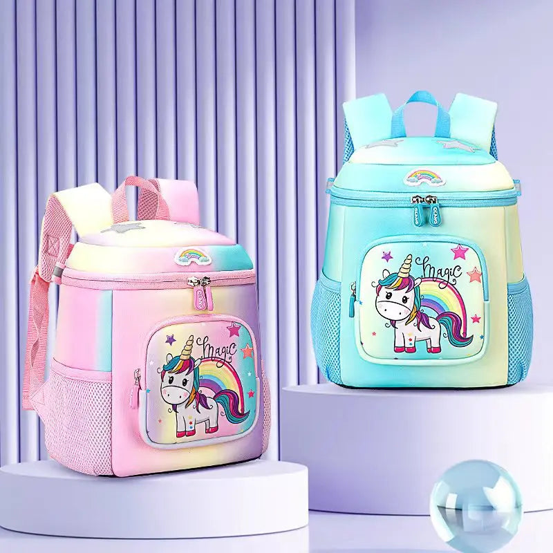 Kindergarten Girls School Bags Rainbow Horse Design Children's Schoolbag Primary School Backpack For Student Unicorn Travel Bags