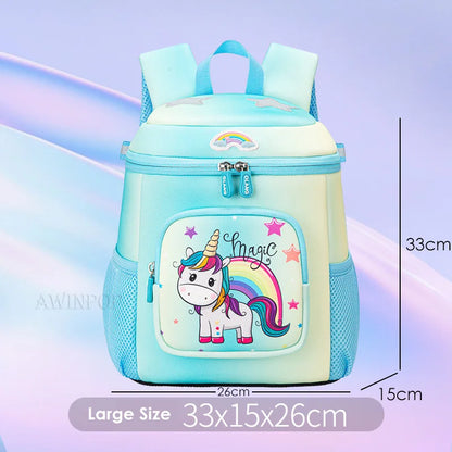 Kindergarten Girls School Bags Rainbow Horse Design Children's Schoolbag Primary School Backpack For Student Unicorn Travel Bags