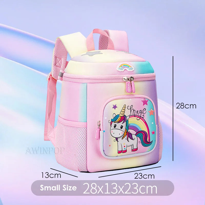 Kindergarten Girls School Bags Rainbow Horse Design Children's Schoolbag Primary School Backpack For Student Unicorn Travel Bags