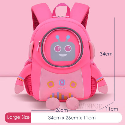 Kindergarten Kids 3D Cartoon Robot School Bags for Boys Neoprene 2-6 Years Toddler Backpacks Children Bags Girls Book Back Pack