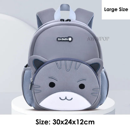Kindergarten Kids School Backpacks Cartoon 3D Cat Book Bag Light Weight Student Boys Lion School Bags Mochilas Para Estudiantes