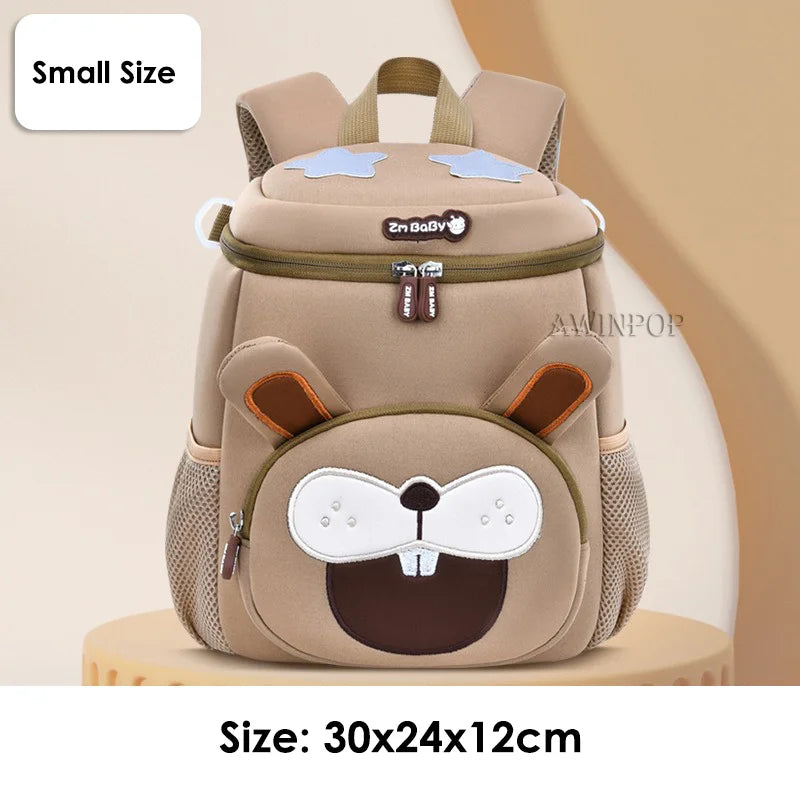Kindergarten Kids School Backpacks Cartoon 3D Cat Book Bag Light Weight Student Boys Lion School Bags Mochilas Para Estudiantes