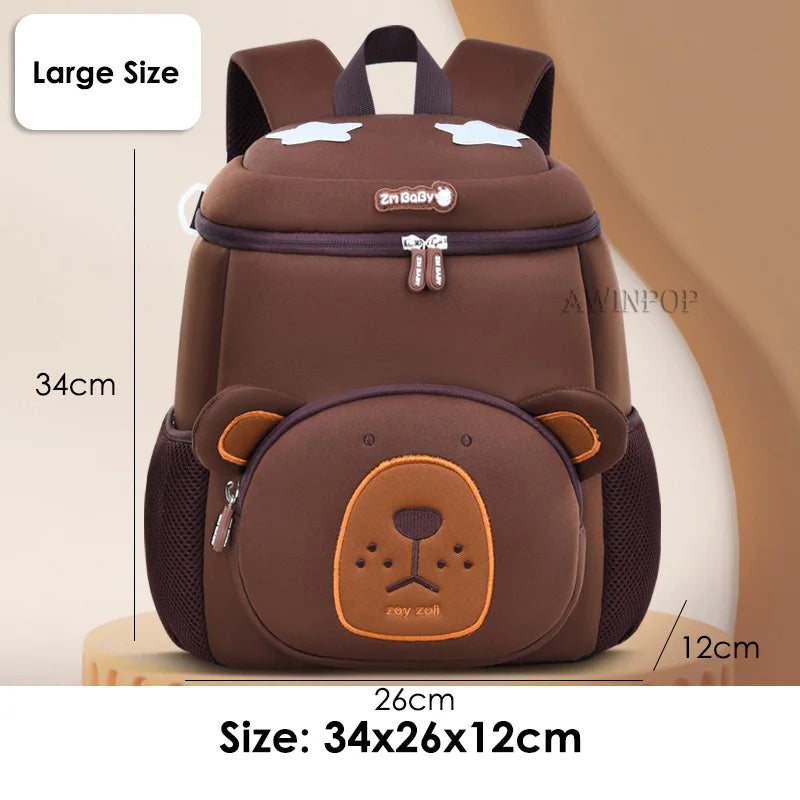 Kindergarten Kids School Backpacks Cartoon 3D Cat Book Bag Light Weight Student Boys Lion School Bags Mochilas Para Estudiantes