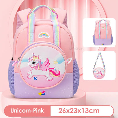 Kindergarten Multifunctional Children's Backpack Cartoon Rabbit Girls School Bags Light Spine Protection Toddler Kids Backpack