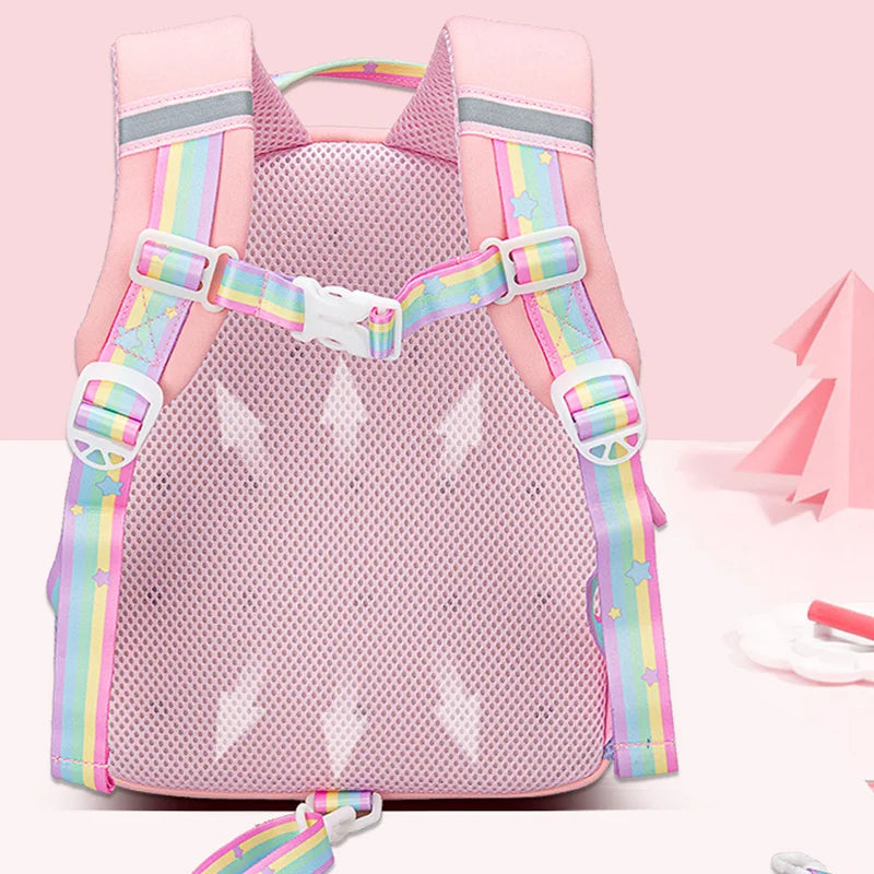 Kindergarten Multifunctional Children's Backpack Cartoon Rabbit Girls School Bags Light Spine Protection Toddler Kids Backpack