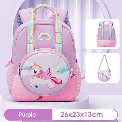 Kindergarten Multifunctional Children's Backpack Cartoon Rabbit Girls School Bags Light Spine Protection Toddler Kids Backpack