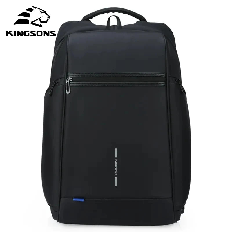 Kingsons 15 17 inch Laptop Man Backpack   USB Recharging Multi-layer Space Travel Male Bag Anti-thief Mochila