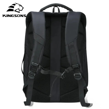 Kingsons 15 17 inch Laptop Man Backpack USB Recharging Multi-layer Space Travel Male Bag Anti-thief Mochila