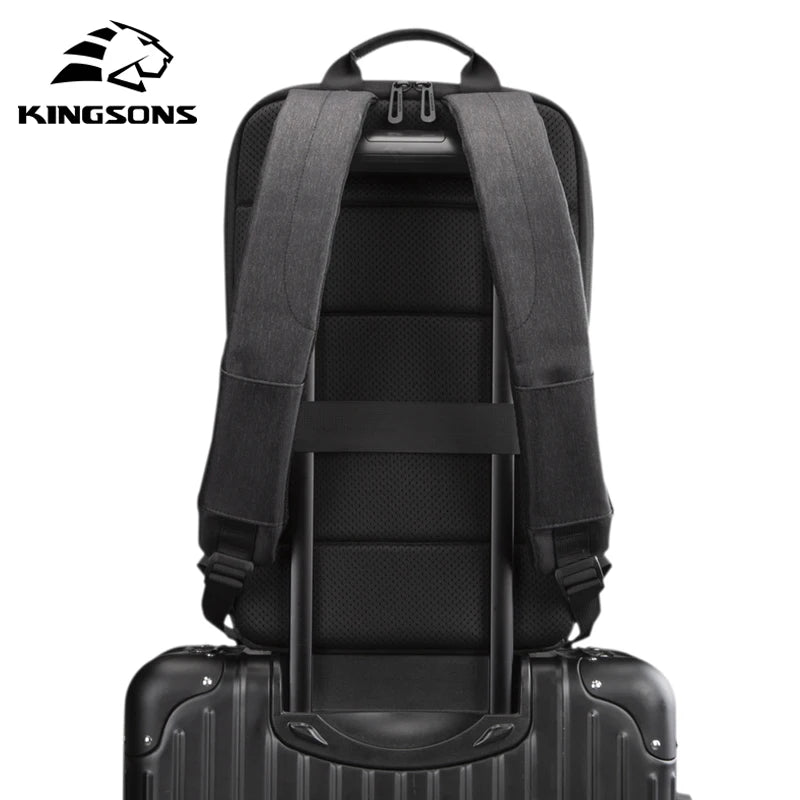 Kingsons 44*25*5 Backpack 15.6 inch Laptop  Lightweight W/ USB Charging Port Casual Waterproof School Bag For Men